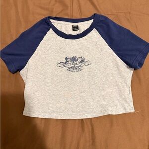 (S) Base ball T cropped “angel baby”